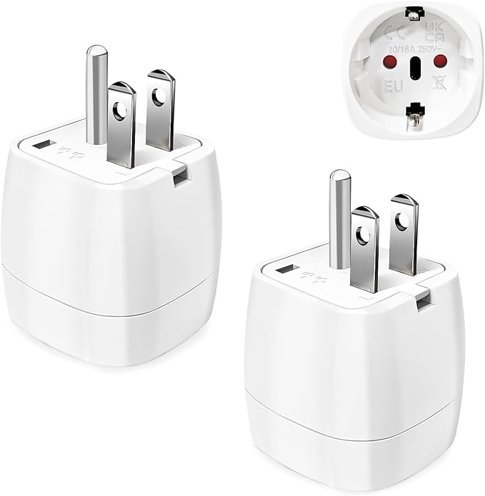 Vutizal 2er-Set Reiseadapter USA 2023 für EU zu Amerika/Kanada/Mexiko/Thailand