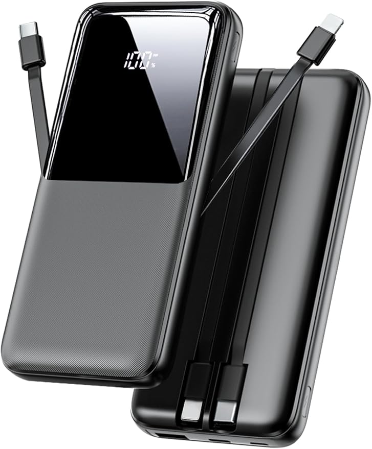 Shenzhen Joway Power Supply Co., Ltd. Shenzhen Joway Power Bank 26800mAh mit 22,5W Schnellladung, 4 Geräte gleichzeitig, LCD-Display & integrierten Kabeln, kompatibel mit iPhone
