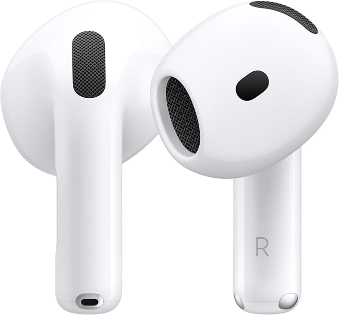 N/A Apple AirPods 4 Kabellose Bluetooth-Kopfhörer mit USB-C, Personalisiertem 3D Audio, H2 Chip, bis zu 24 Std. Akkulaufzeit, Spritzwasserschutz