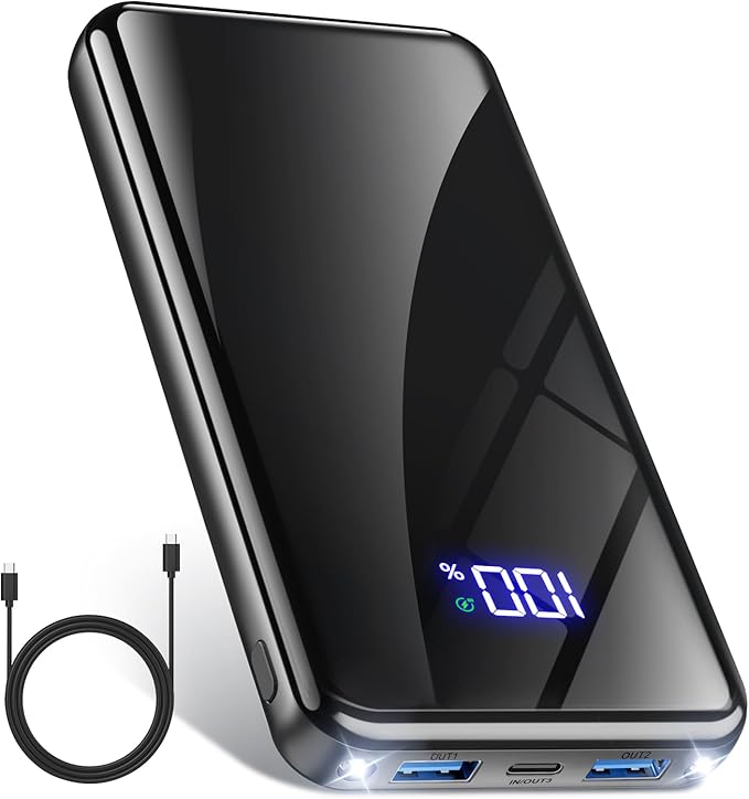 YILANS Power Bank 20000mAh mit 22,5W Schnellladung USB-C PD3.0 QC4.0, LED Display & Taschenlampe, kompatibel mit iPhone Samsung