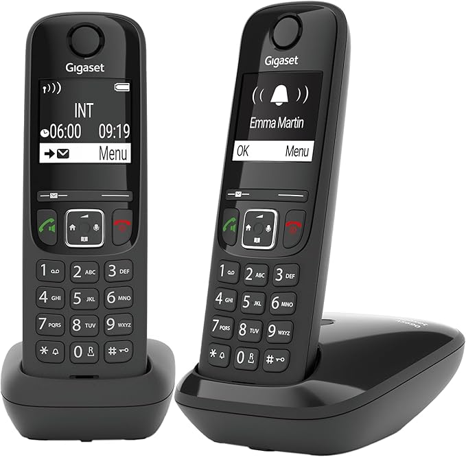 Gigaset AS690 Duo: 2 Schnurlose DECT-Telefone mit brillanter Audioqualität, Freisprechfunktion & Anrufschutz