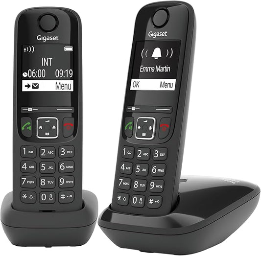 Gigaset AS690 Duo: 2 Schnurlose DECT-Telefone mit brillanter Audioqualität, Freisprechfunktion & Anrufschutz