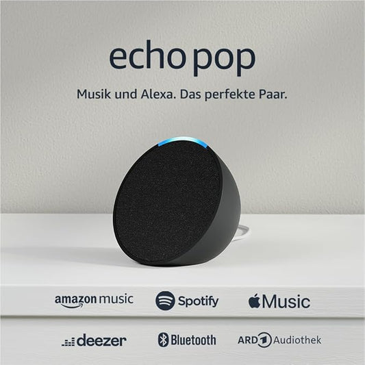 N/A Echo Pop (Neueste Generation) | Kompakter smarter Bluetooth-Lautsprecher mit Alexa & vollem Klang | Anthrazit