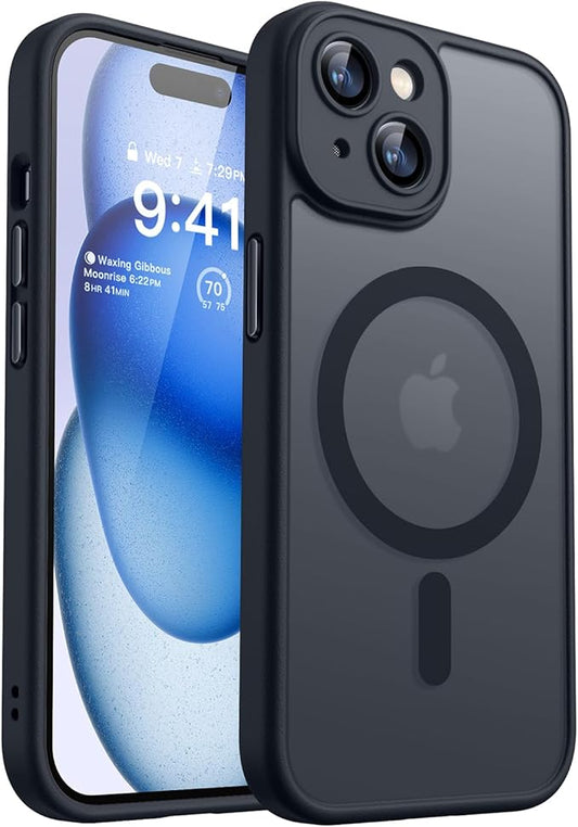 CANSHN iPhone 15 Case 2024 – Stoßfeste Hülle mit Magsafe, Kameraschutz & Militärschutz, Schwarz
