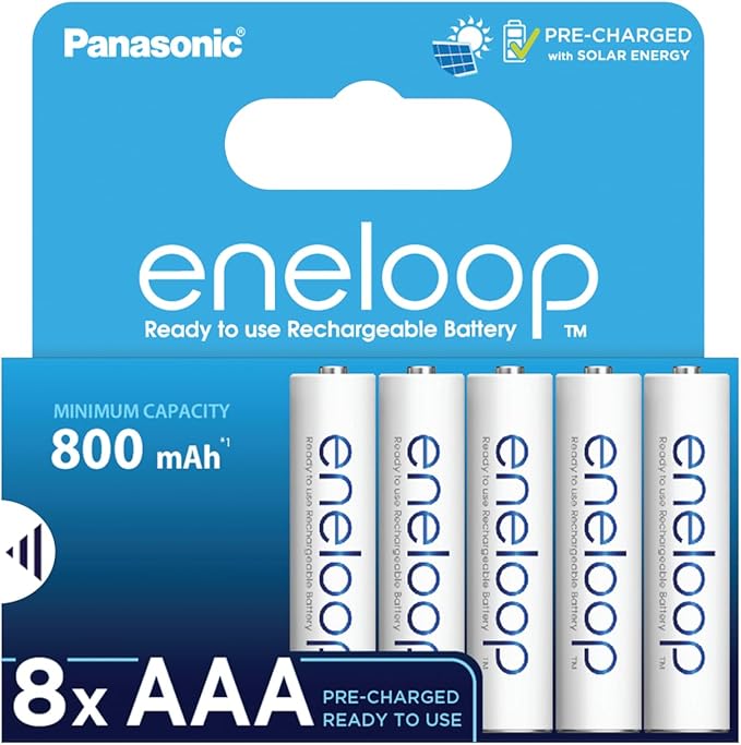 Panasonic eneloop AAA/Micro Akku 8er-Pack, 800 mAh, 2000x wiederaufladbar, Ready-to-use – 4MCDE