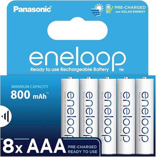 Panasonic eneloop AAA/Micro Akku 8er-Pack, 800 mAh, 2000x wiederaufladbar, Ready-to-use – 4MCDE