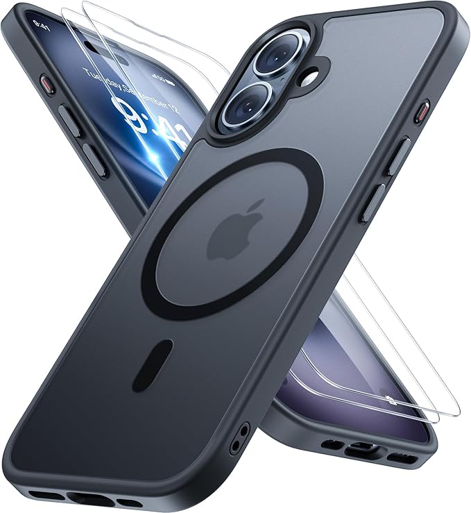 Miracase Magnetisch Hülle für iPhone 16 6,1 Zoll mit 2 Schutzglas – Militärschutz, Stoßfest & MagSafe Kompatibel – MIR-IP16-XXX