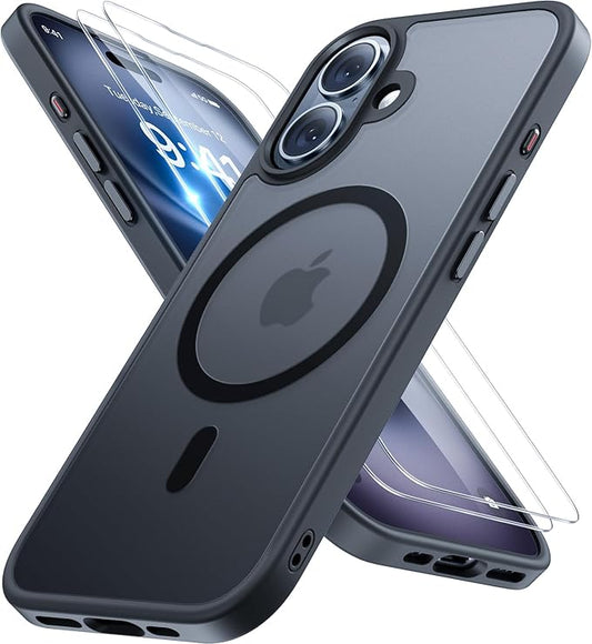 Miracase Magnetisch Hülle für iPhone 16 6,1 Zoll mit 2 Schutzglas – Militärschutz, Stoßfest & MagSafe Kompatibel – MIR-IP16-XXX