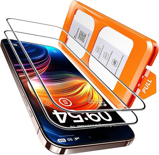 TOCOL Panzerglas Schutzfolie für iPhone 16 Pro Max 6,9 Zoll, 9H hart, stoßfest, kratzfest, Anti-Fingerabdruck, blasenfrei, 2 Stück