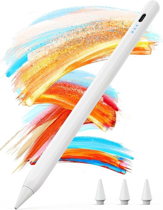 KINGONE Stift für Apple iPad 2018-2025, kompatibel mit iPad Pro 13/12.9/11, Air, mini, 2X Schnellladung, magnetische Haftung, Palm Rejection