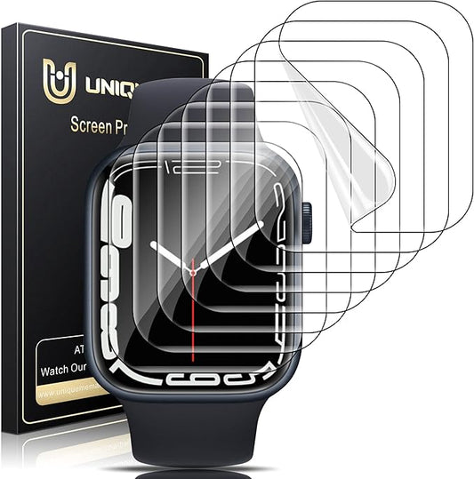 UniqueMe für Apple Watch Series SE2/SE/6/5/4 40mm Schutzfolie 8 Stück HD Flexible TPU Blasenfreie Displayschutzfolie 2022