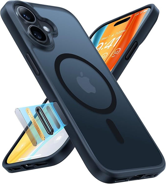 TORRAS Guardian-Mag Hülle für iPhone 16 mit Magnetkraft, Militärschutz & Kamerasteuerungstaste – Schwarz