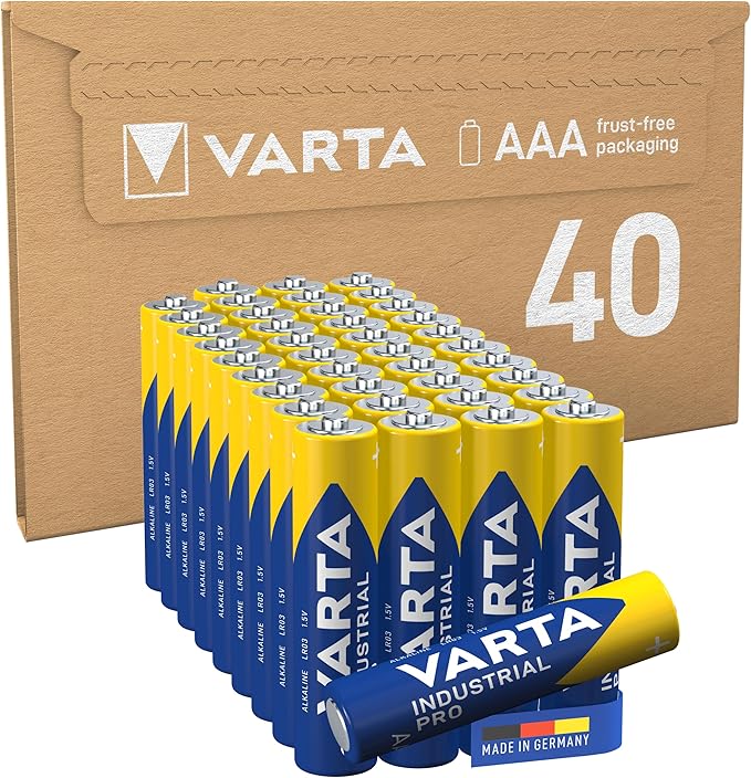 Nein Auslaufartikel (Produktion durch VARTA Industrial Pro AAA Alkaline Batterien, 40 Stück Vorratspack, 1,5V, Made in Germany, 10 Jahre Haltbarkeit