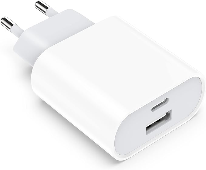AZZURRA IMMOBILIARE DI PETRUCCI ALESSANDRO AZZURRA IMMOBILIARE 20W USB-C Ladegerät 2 Port Netzteil Schnellladeadapter für iPhone Samsung kompatibel