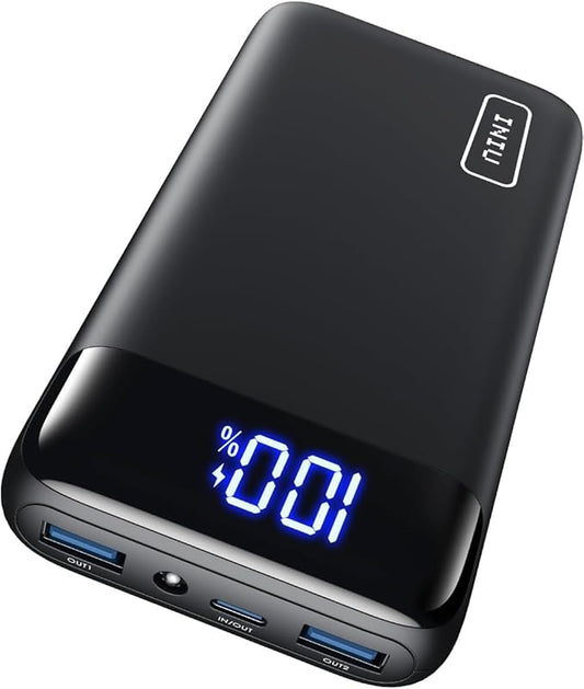 INIU Power Bank 20000mAh 22.5W USB-C PD3.0 QC4.0 Schnellladegerät mit LED Display für iPhone Samsung iPad Camping Outdoor