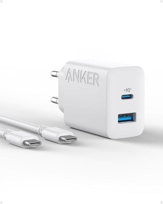 Anker 20W USB-C Ladegerät mit 150cm Kabel, 2-Port Netzteil für iPhone 16/15/15 Pro/Pro Max, iPad & mehr – B2348321