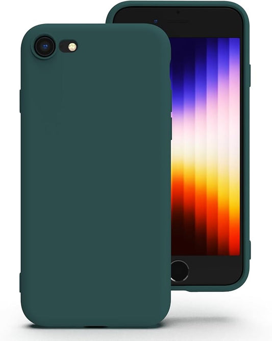 Zuvirelx Silikon-Hülle für iPhone SE 2020/2022 & iPhone 8/7 – Schlank, Staubschutz, Taschentauglich in Tiefgrün