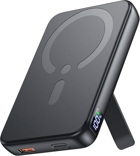 Eissix Powerbank für MagSafe 12000mAh, PD 22.5W USB-C/A, kabelloses Ladegerät mit LED-Anzeige für iPhone 16/15/14/13/12/Pro/Pro Max