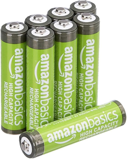Amazon Basics AAA-Akkus 8er-Pack, 850 mAh, wiederaufladbar bis 500x, vorgeladen, 1,2 V NiMH – 4UTHA-AMZN