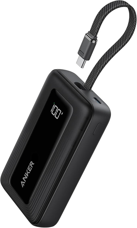 Anker Powerbank 20.000mAh 30W mit integriertem USB-C Kabel, High-Speed Ladegerät für iPhone, MacBook, Galaxy – A1689