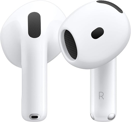 N/A Apple AirPods 4 Kabellose Bluetooth-Kopfhörer mit USB-C, Personalisiertem 3D Audio, H2 Chip, bis zu 24 Std. Akkulaufzeit, Spritzwasserschutz