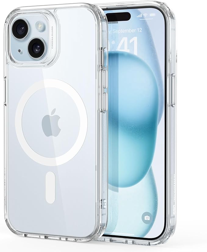 ESR iPhone 15 Hülle MagSafe kompatibel, Militärschutz, kratzfeste klare Rückseite, 2023