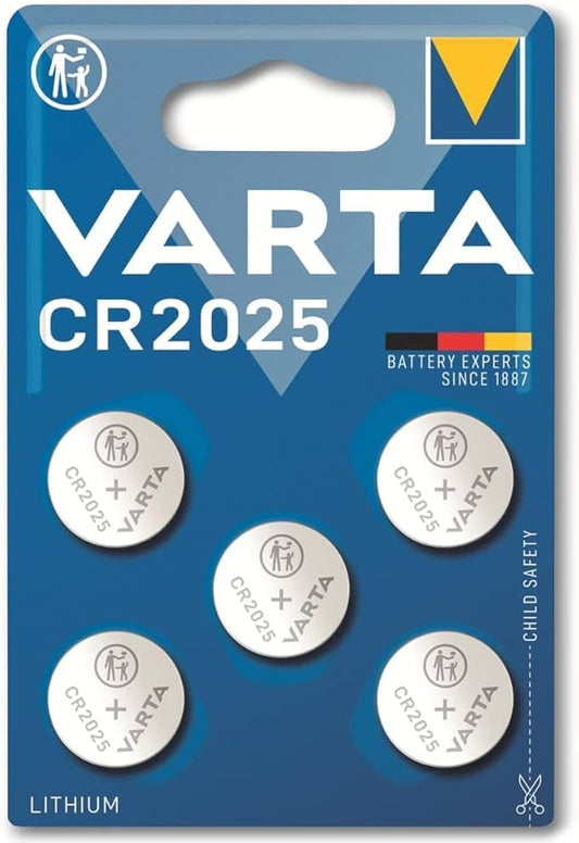 Nein Auslaufartikel (Produktion durch VARTA Batterien Knopfzellen CR2025, 5 Stück, Lithium 3V, für Autoschlüssel, Fernbedienungen, Waagen
