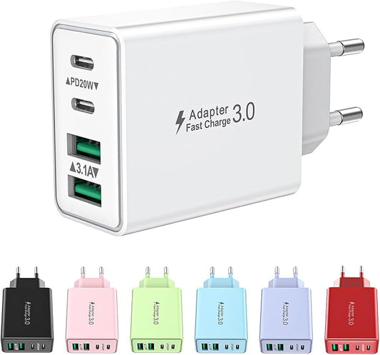 LumFocus 4-Ports USB-C Schnellladegerät PD3601-2A2C 40W Netzteil für iPhone 16/15/14, iPad, Samsung & Handys