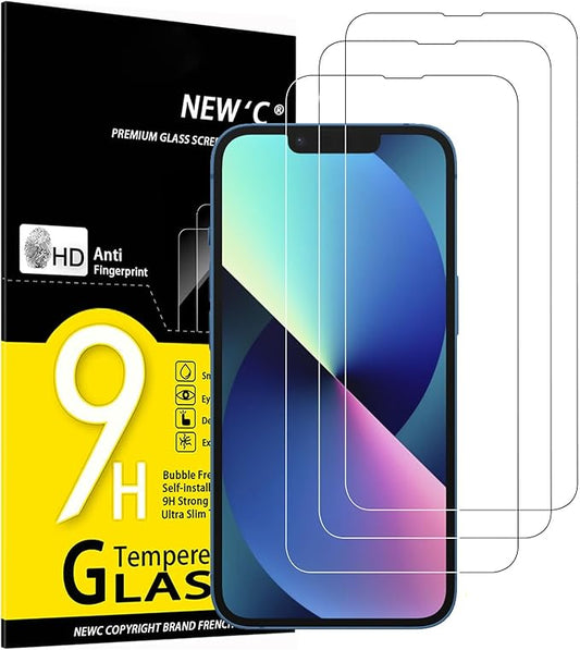 NEW'C 3x Panzerglas für iPhone 14/13/13 Pro (6,1 Zoll) 9H Härte HD Displayschutzfolie kratzfest – 2021