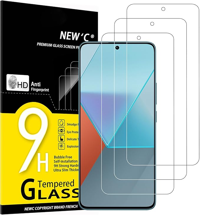 NEW'C 3x Displayschutzfolie HD 9H für Xiaomi Redmi Note 13 Pro 5G/4G 2024 - Ultraklar, kratzfest & ölabweisend