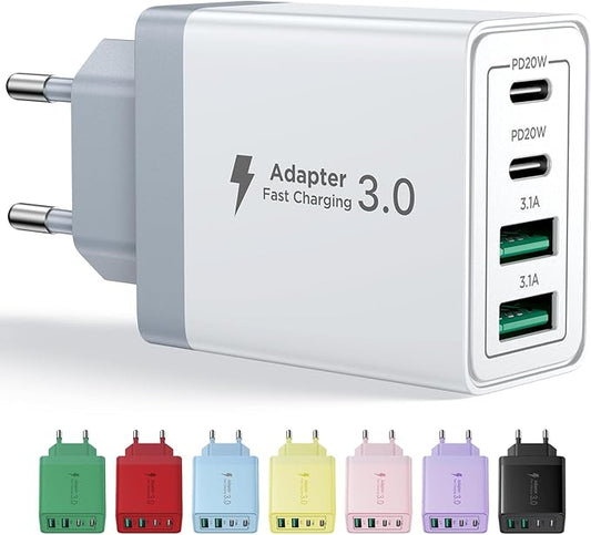 CHONGZHENG(HK)CO., LIMITED CHONGZHENG 40W USB-C 4-Port Ladegerät PD 3.0 & QC 3.0 Schnellladung für iPhone Samsung Handys