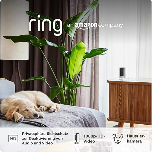 N/A Ring Innenkamera 2. Gen. – 1080p HD Überwachungskamera mit WLAN, Nachtsicht & Gegensprechfunktion für Haustiere & Innenbereich