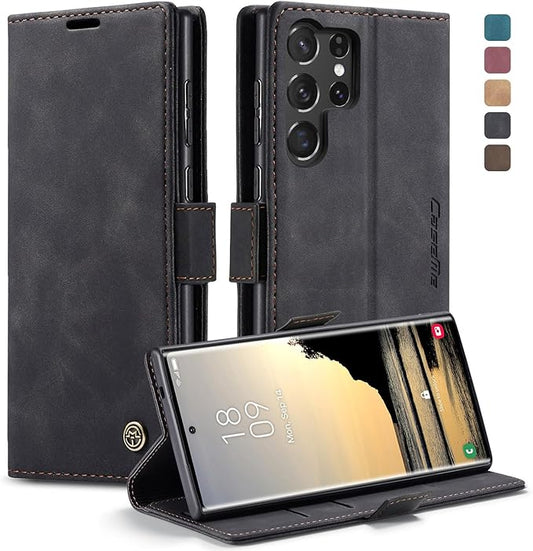 owlhold Handyhülle für Samsung Galaxy S25 Ultra 5G 2024 - Premium Lederhülle mit Kartenfach, Ständerfunktion & Schutz