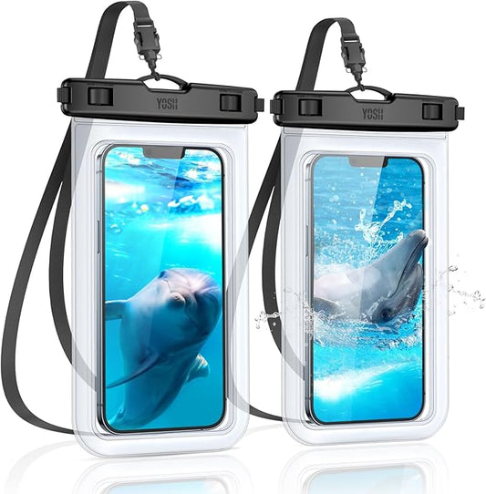 Nein Auslaufartikel (Produktion durch YOSH wasserdichte Handyhülle [2 Stück] IPX8 für iPhone 16 15 14 13 12 11 Pro Max XS 8 7 Samsung S24 S23 S22 Ultra A55 Xiaomi