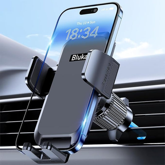 Blukar K9789 Handyhalterung Auto 12V KFZ mit Ein-Knopf-Release, 360° drehbar für Smartphones 4-7 Zoll