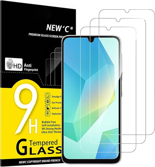 NEW'C 3er Pack Panzerglas für Samsung Galaxy A16 5G 2025, 9H Härte, HD klar, ölabweisend – A16-5G