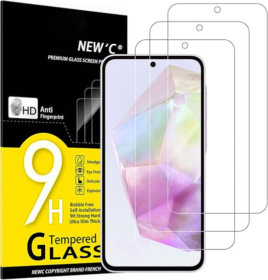 NEW'C 3x Panzerglas für Samsung Galaxy A36 5G, 9H Härte, HD Displayschutzfolie, ölabweisend, einfach zu montieren – A36-5G