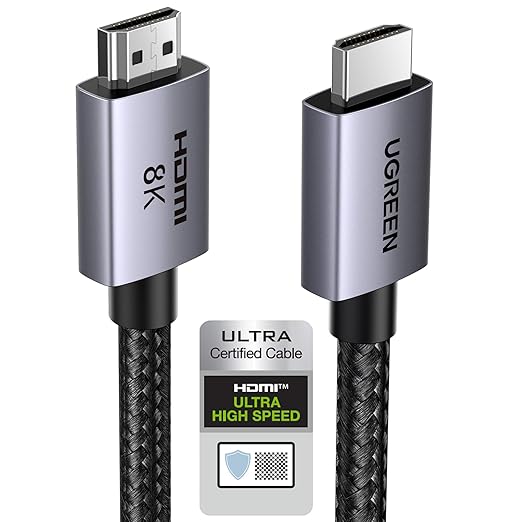 Ugreen Group Limited Ugreen HDMI 2.1 Kabel 8K 10K 48Gbit/s 4K 240Hz eARC HDR10+ Dolby Vision VRR kompatibel mit PS5 Xbox Serie X Mac mini M4 2M