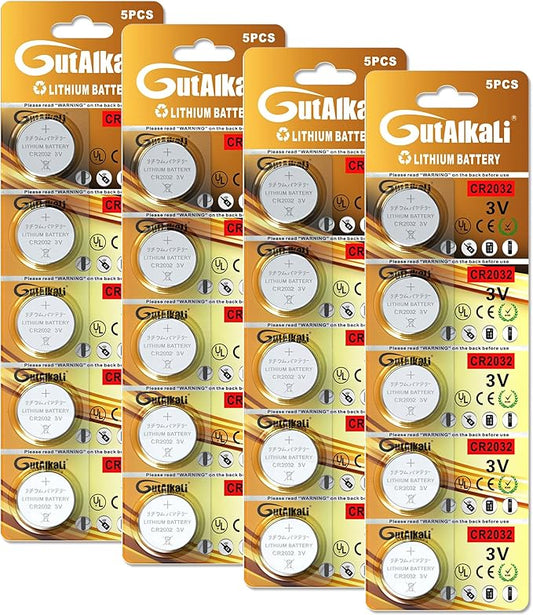 Nein Auslaufartikel (Produktion durch GutAlkaLi 20 Stück CR2032 3V Lithium Knopfzellen Batterien - 20er Pack