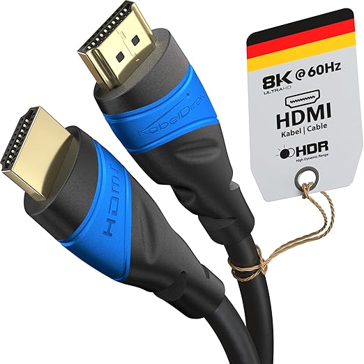 KabelDirekt HDMI-Kabel 1m 8K & 4K UHD High Speed mit Ethernet für PS5, Xbox Series, Switch