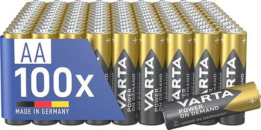 VARTA AA Alkaline Batterien 100 Stück Power on Demand 1,5V Vorratspack für Smart Home Geräte & Computerzubehör – 36488